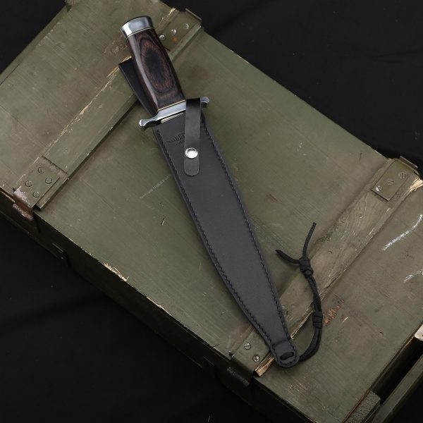 AF019 9-Inch D2 Steel Full Tang Medium Bowie Knife with leather sheath