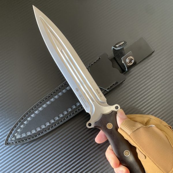 Af017 tactical dagger with leather sheath