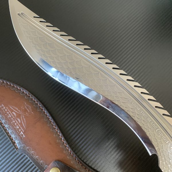 Af020 nepalese style tactical knife 3d fish scale blade 1