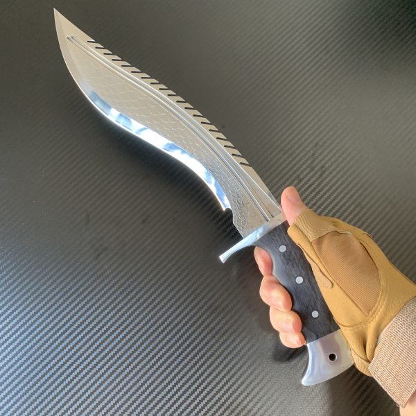 Af020 nepalese style tactical knife 3d fish scale blade 3